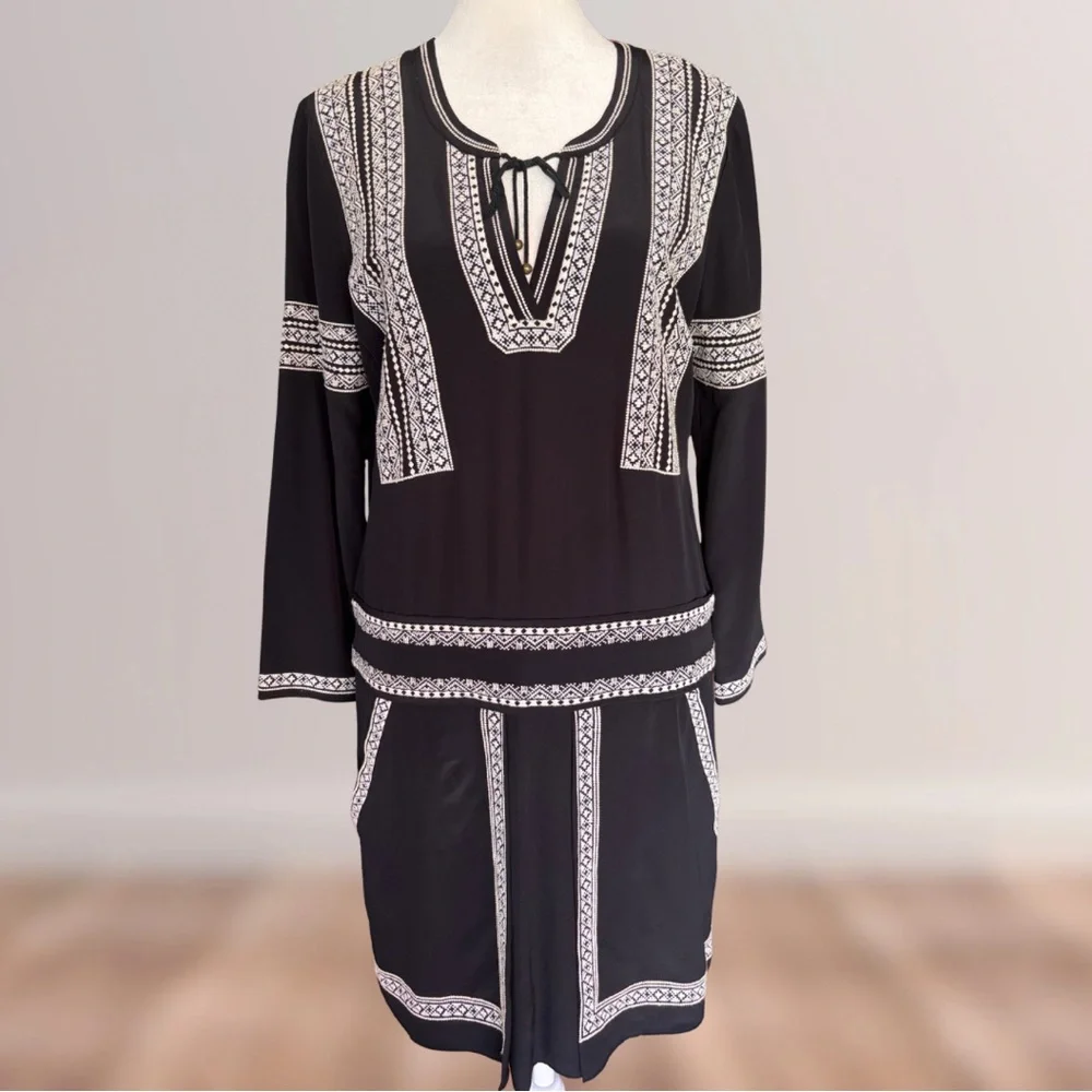 Veronica Beard Ignacio Embroidered Silk Shirt Dress | Excellent Condition - Picture 4 of 12